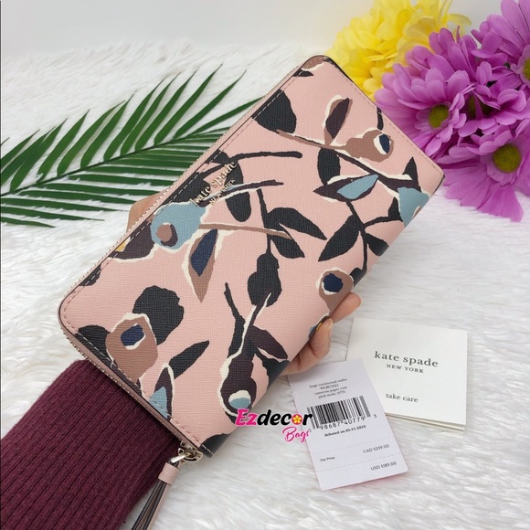 kate spade Handbags - NWT Kate Spade Cameron Paper Rose Large Wallet